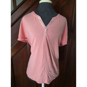 Chicos Size 3 Pink Sequin Trim Short Sleeve T-Shirt XL